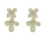 PAVÈ DOUBLE FLOWER DROP EARRINGS