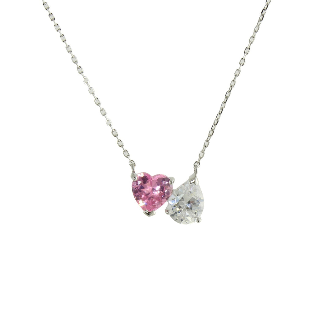 PINK TWO STONE NECKLACE