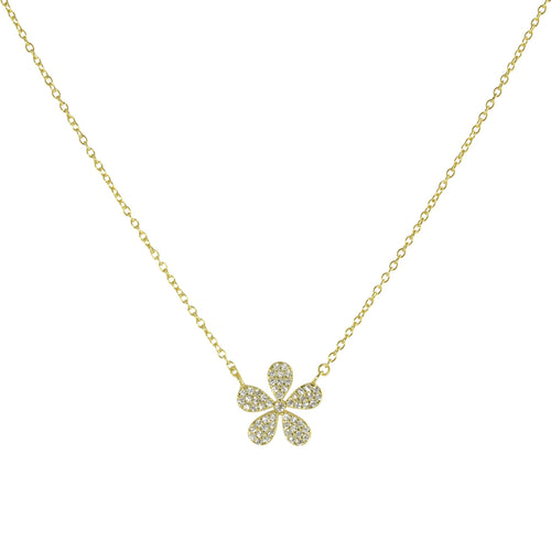 SINGLE PAVÈ FLOWER NECKLACE