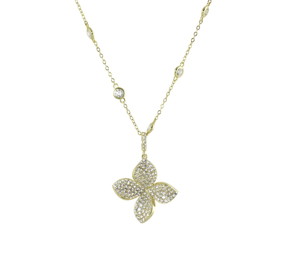 DIAMOND STATION FLOWER NECKLACE