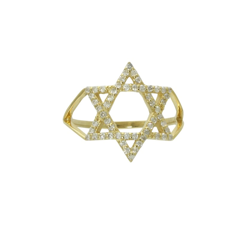 14k diamond Star of David ring