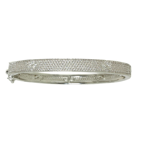 Silver all pavé Bangle