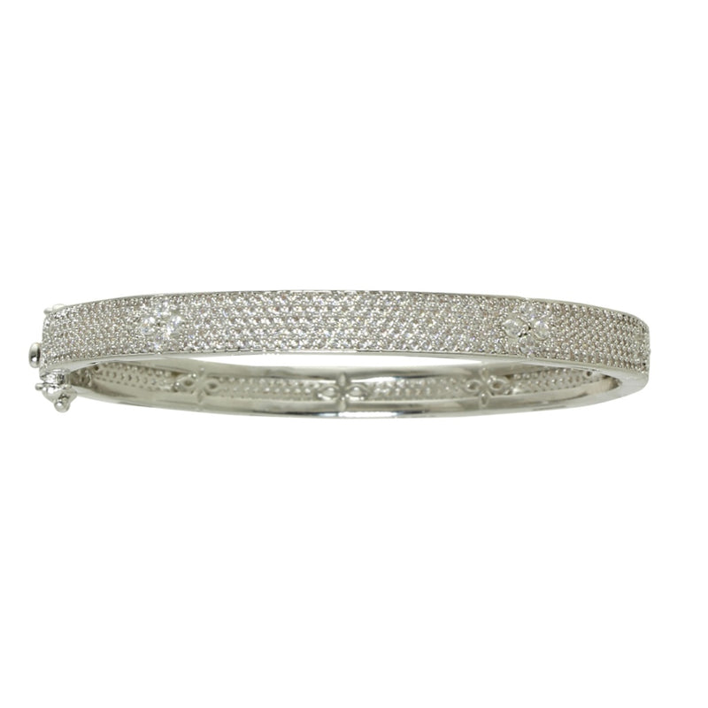 Silver all pavé Bangle