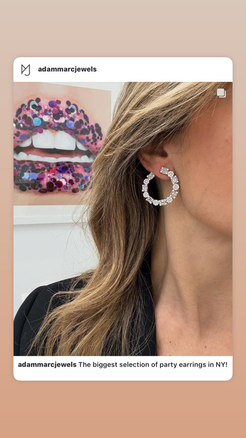 EMERAD CUT OPEN HOOP EARRINGS