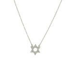 silver cz star of david necklace