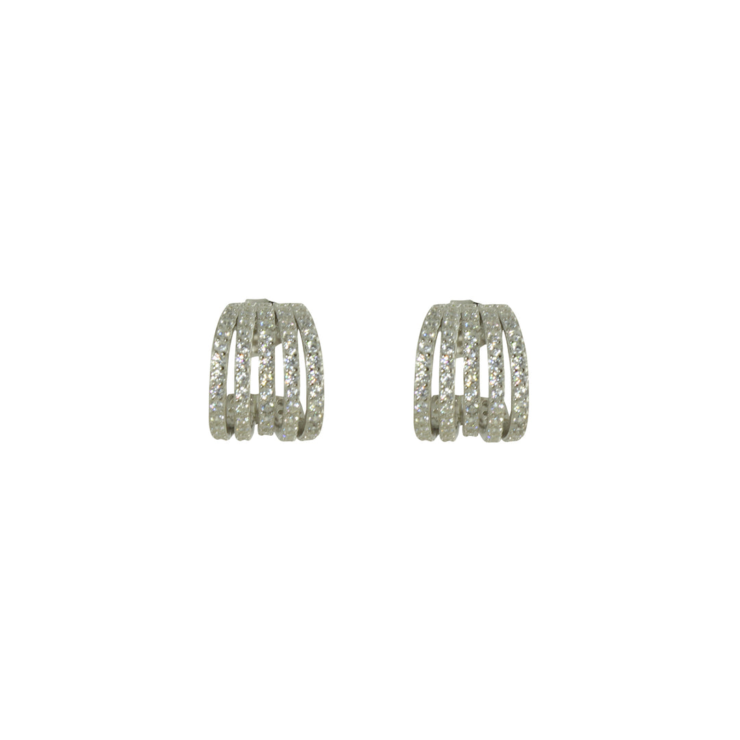 5 ROW PAVÈ HUGGIE EARRINGS