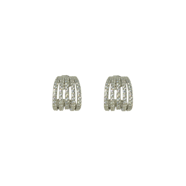 5 ROW PAVÈ HUGGIE EARRINGS
