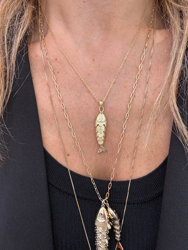SINGLE ENAMEL FISH NECKLACE