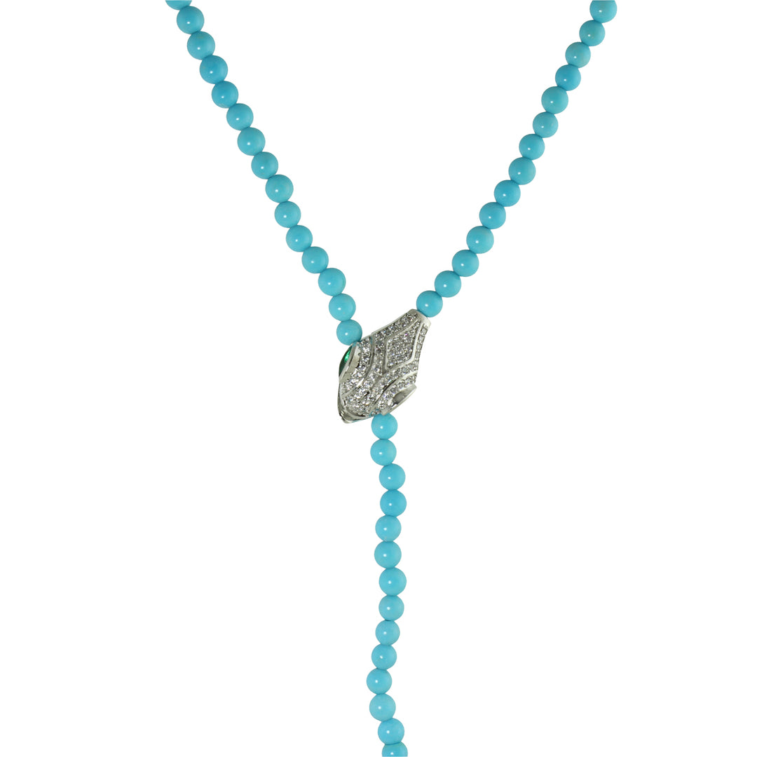 BEAD SNAKE LARIAT NECKLACE