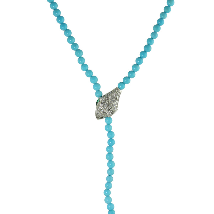 BEAD SNAKE LARIAT NECKLACE