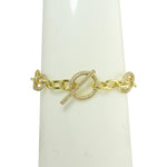 Gold round link toggle bracelet