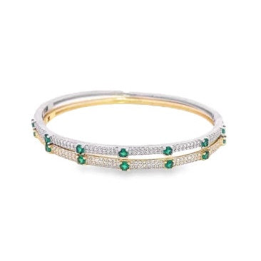 THIN PAVÈ STATION STONE BANGLE