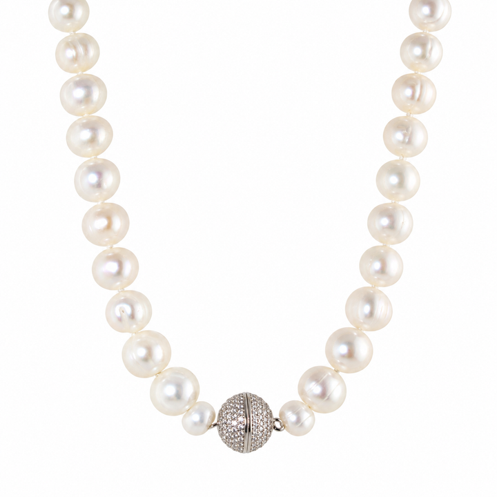 PAVÈ BALL PEARL NECKLACE