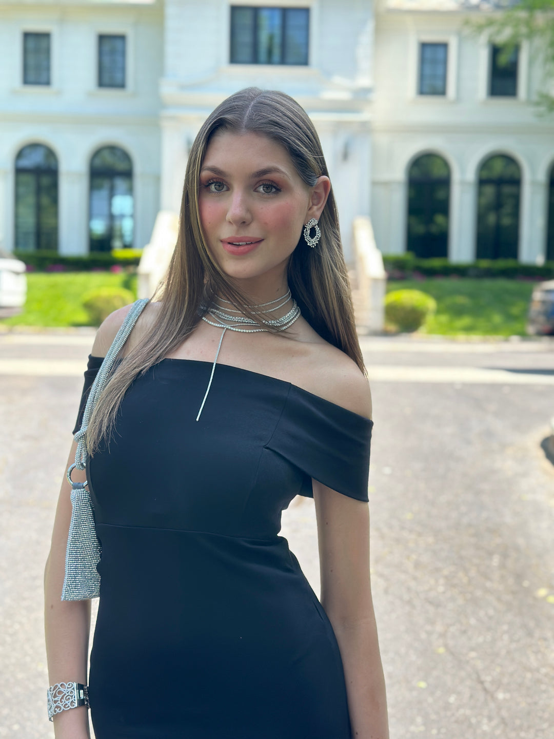 LARGE FANCY CLUSTER OPEN HOOP EARRINGS