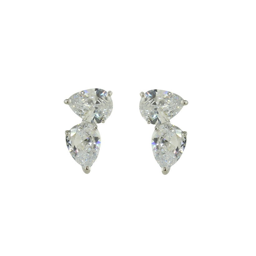 DOUBLE PEAR STUD EARRINGS