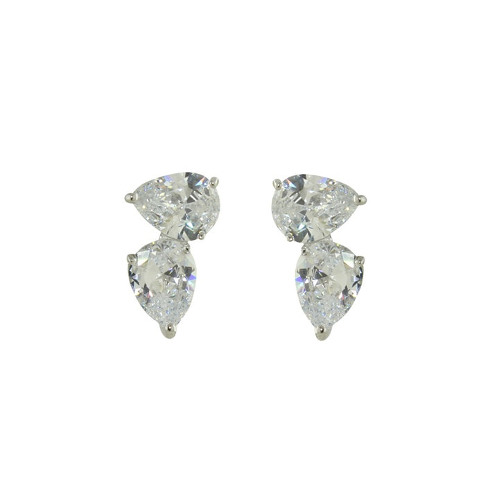 DOUBLE PEAR STUD EARRINGS