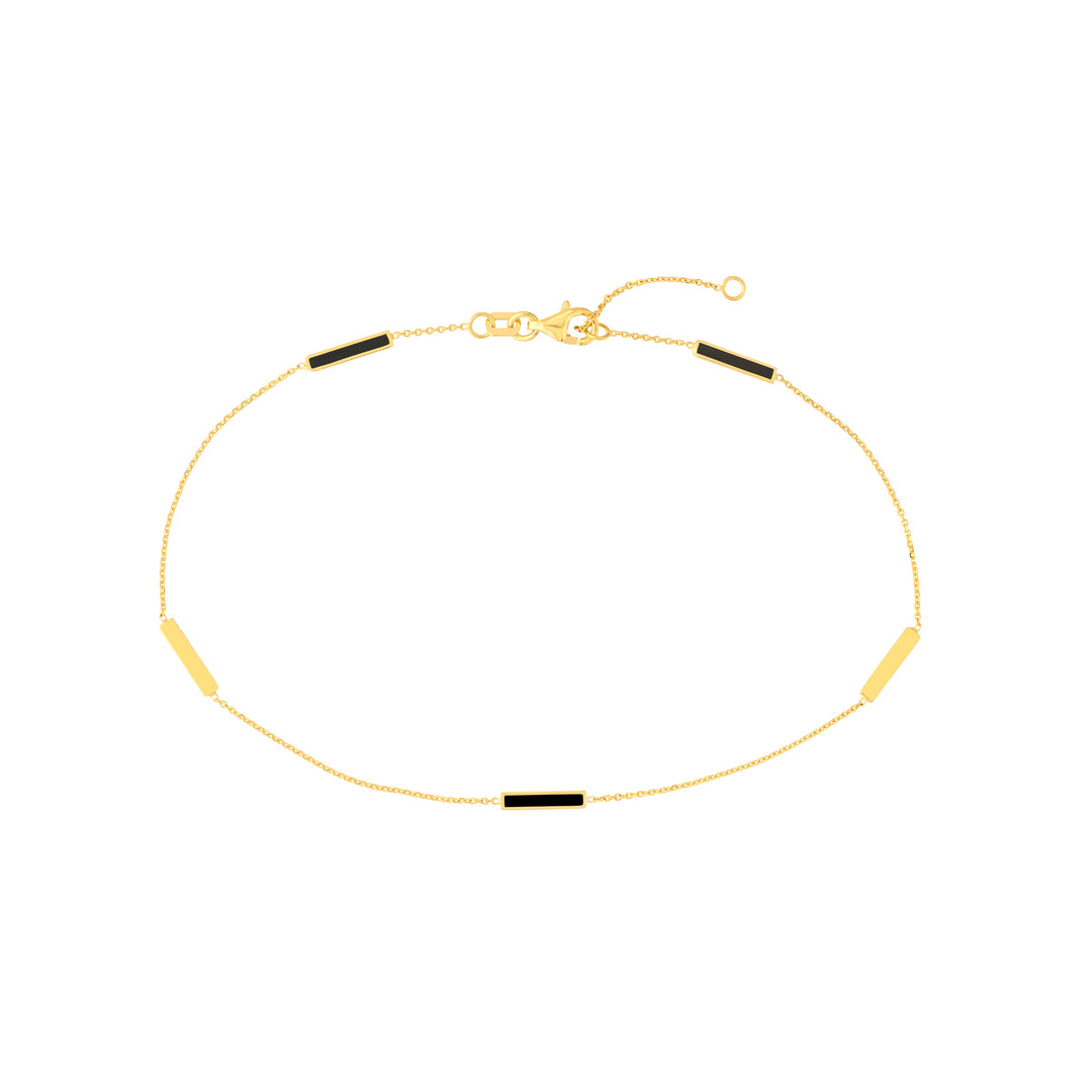 Black enamel bar bracelet