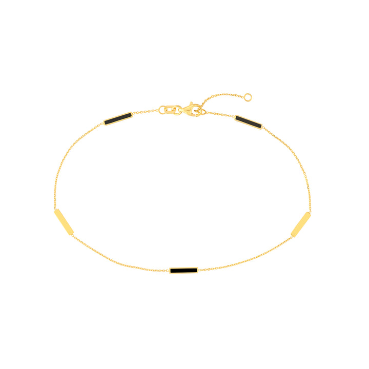 Black enamel bar bracelet