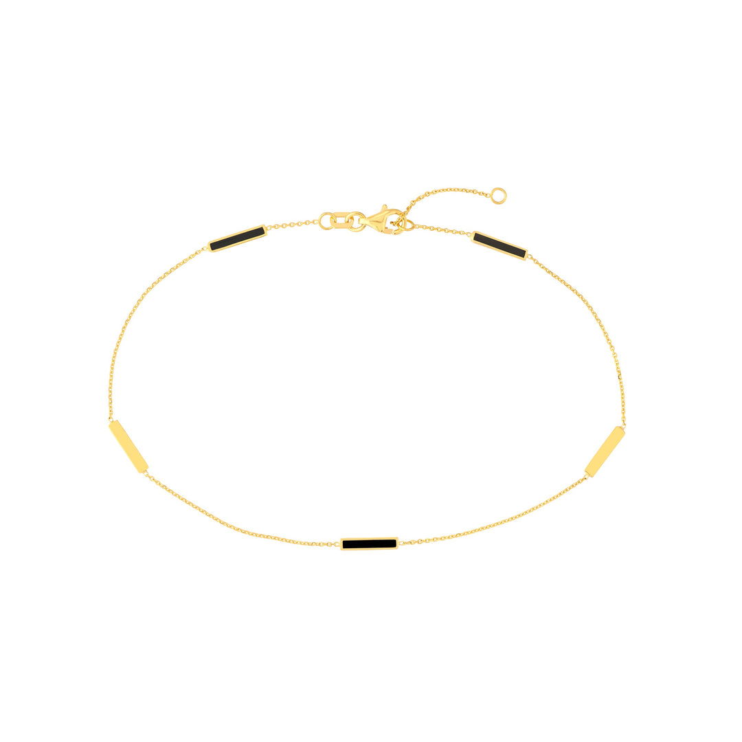 Black enamel bar bracelet