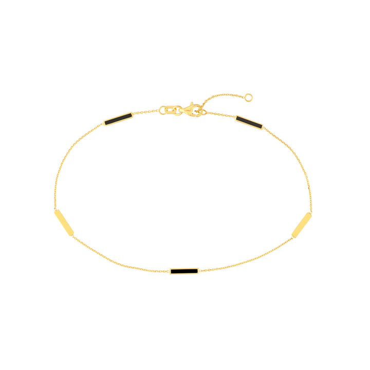 Black enamel bar bracelet