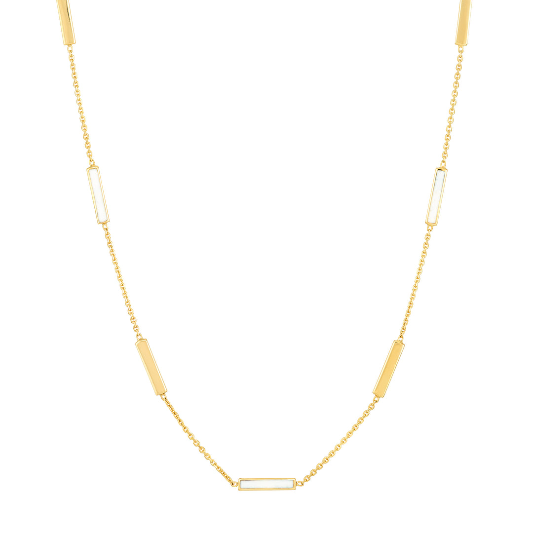 White enamel barn necklace
