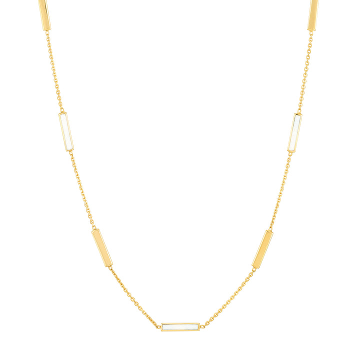 White enamel barn necklace