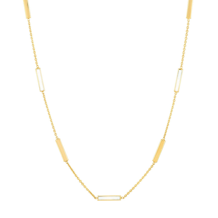 White enamel barn necklace