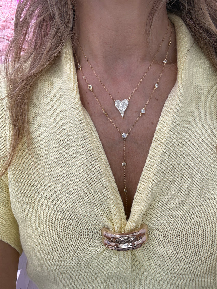 PAVÈ ELONGATED HEART NECKLACE