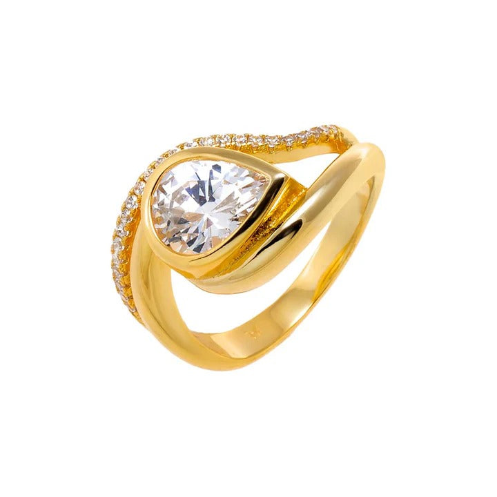 PEAR STONE BYPASS RING