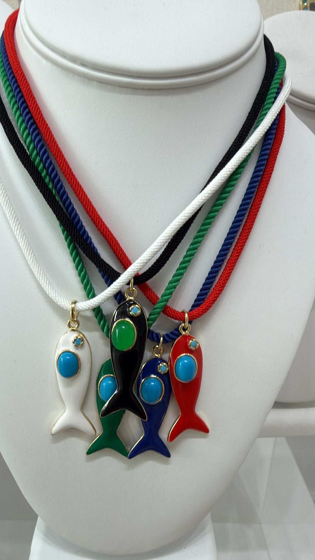COLOR FISH CORD NECKLACE