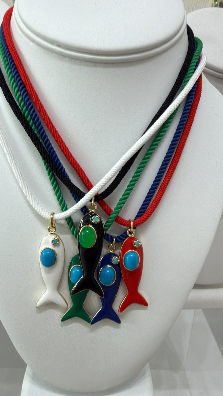 COLOR FISH CORD NECKLACE