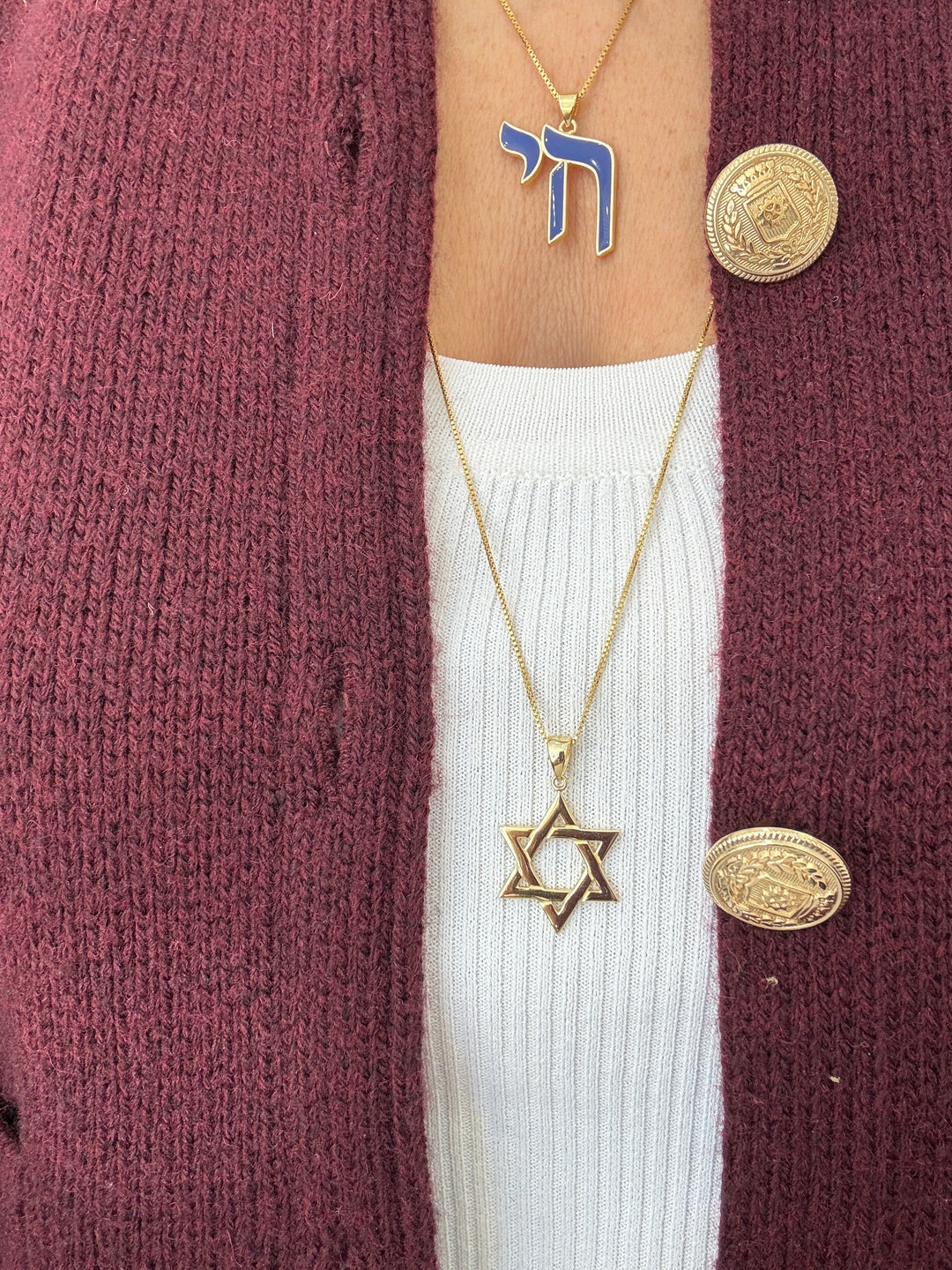 LARGE GOLD STAR OF DAVID NECKLACE