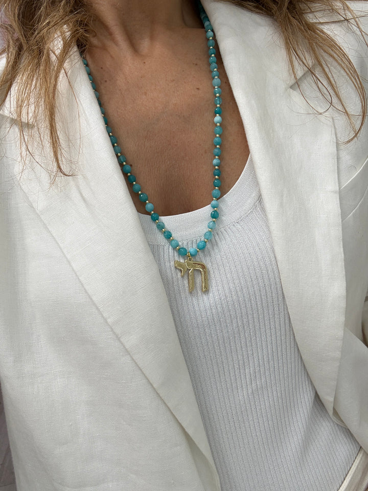 LONG PASTEL BEAD CHAI NECKLACE