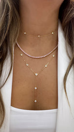 BABY PINK TENNIS NECKLACE