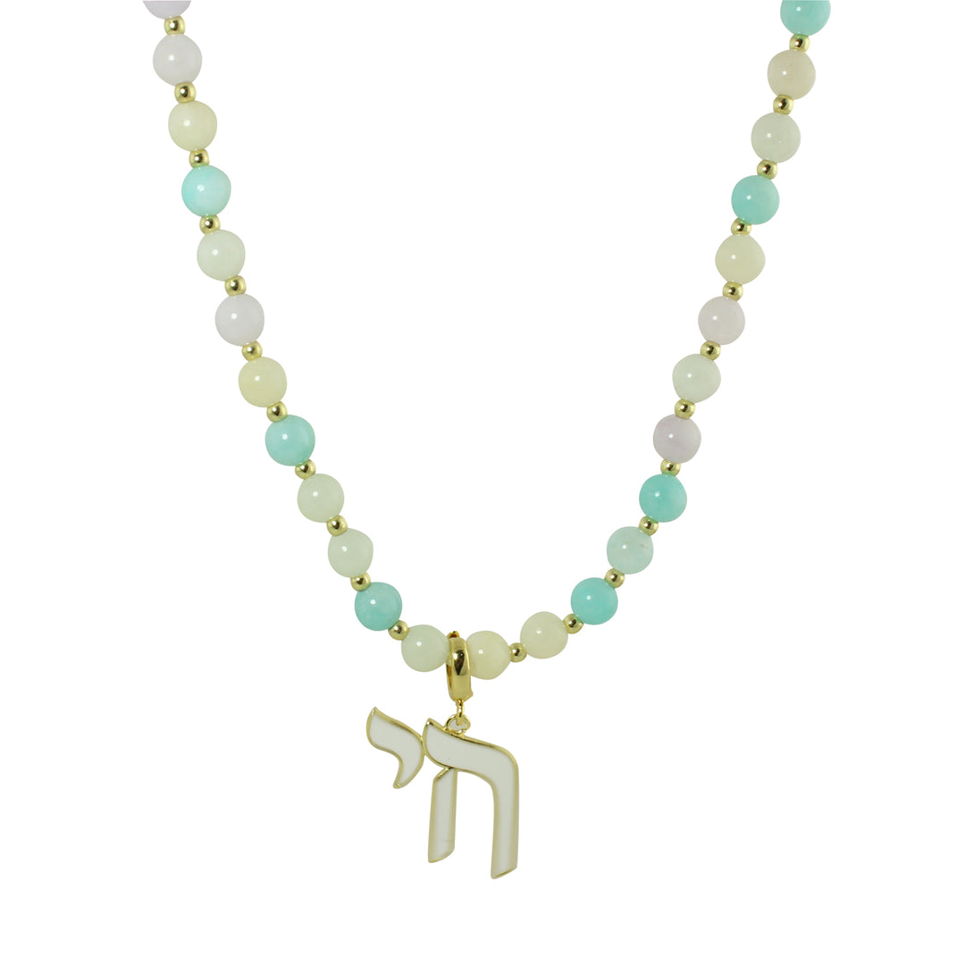 LONG PASTEL BEAD CHAI NECKLACE