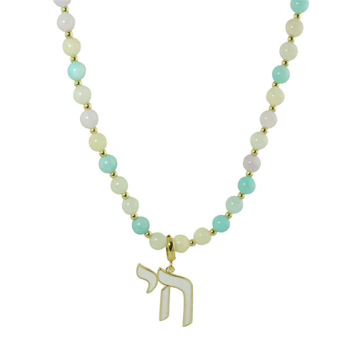 LONG PASTEL BEAD CHAI NECKLACE