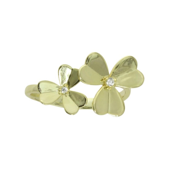 GOLD DOUBLE FLOWER RING