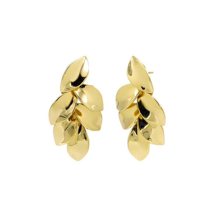 SOLID LEAF DROP EARRINGS