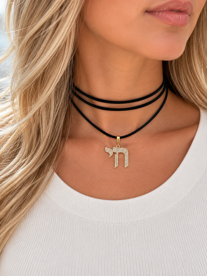 CZ DIAMOND CHAI CORD WRAP CHOKER