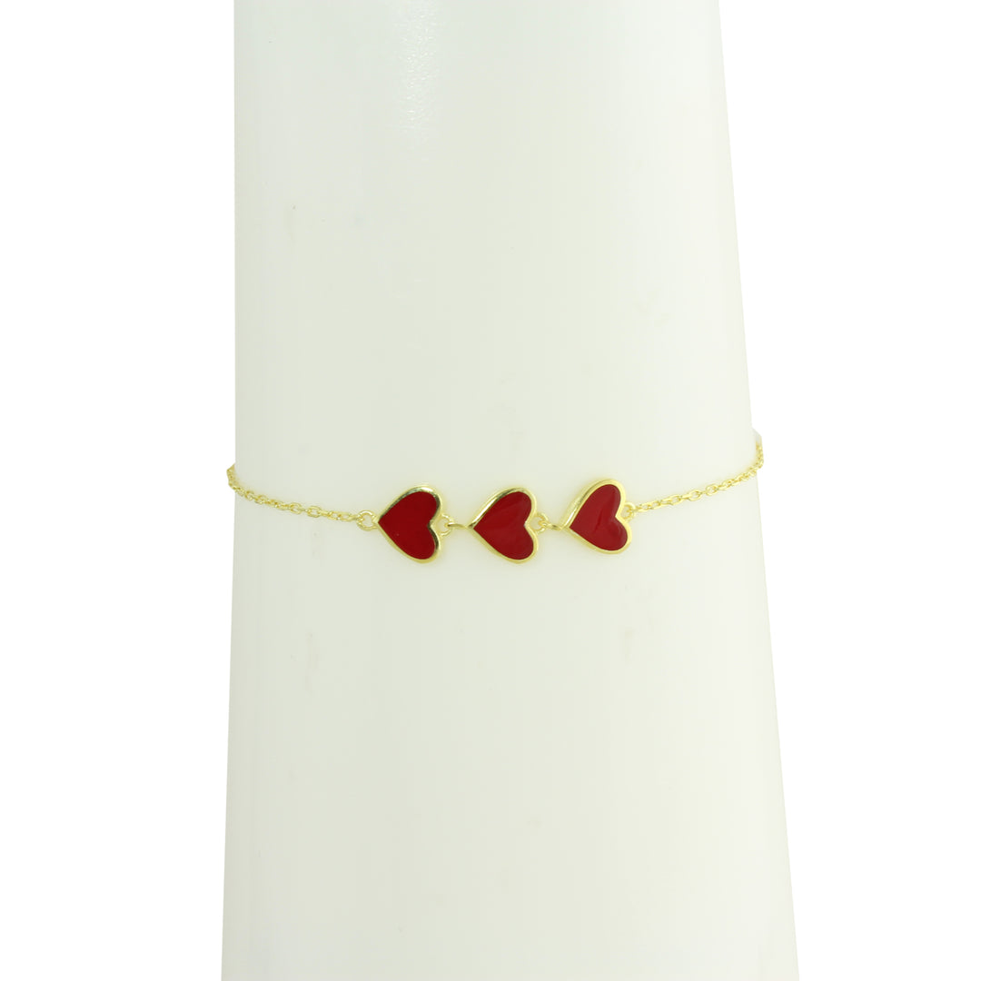ENAMEL 3 HEART BRACELET