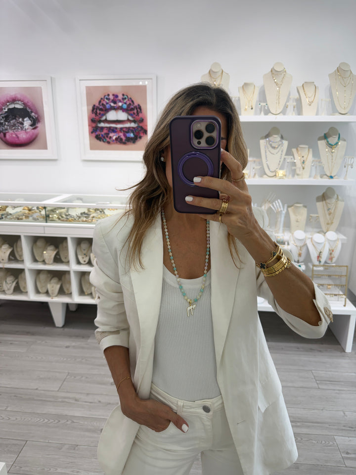 LONG PASTEL BEAD CHAI NECKLACE