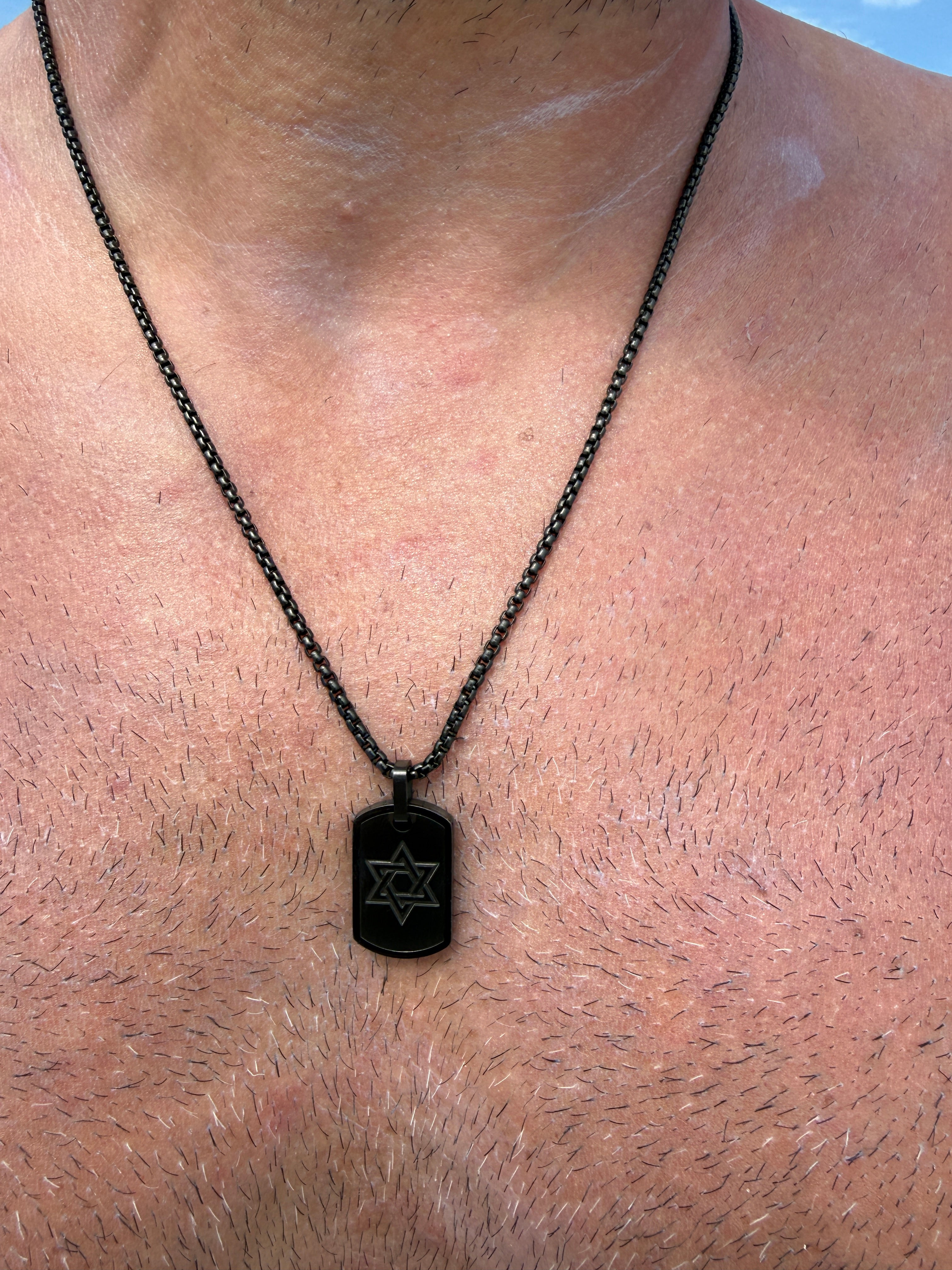 MEN'S STAR OF DAVID DOG TAG NECKLACE – Adam Marc