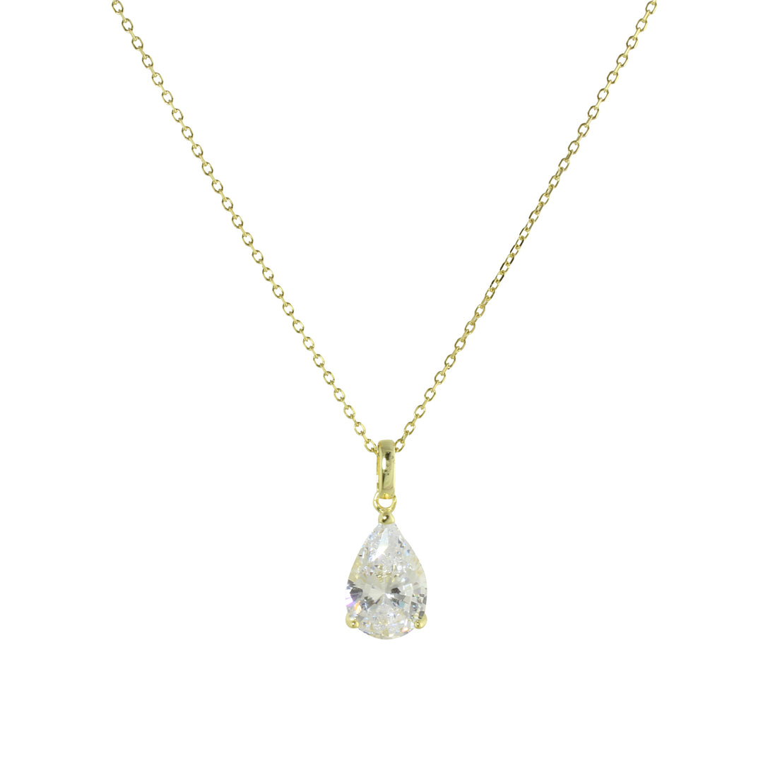 PEAR SOLITAIRE NECKLACE