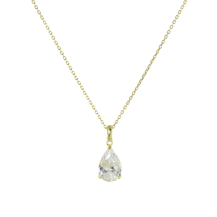 PEAR SOLITAIRE NECKLACE