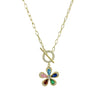 MULTICOLOR FLOWET TOGGLE NECKLACE