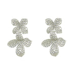 PAVÈ DOUBLE FLOWER DROP EARRINGS