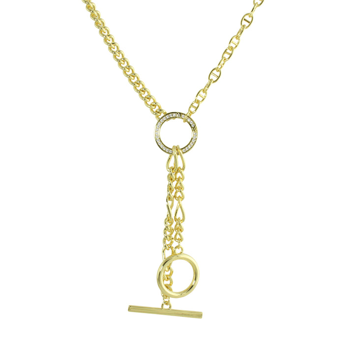 SPLIT CHAIN TOGGLE LARIAT NECKLACE