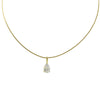 SOFT WIRE PEAR SOLITAIRE CHOKER NECKLACE