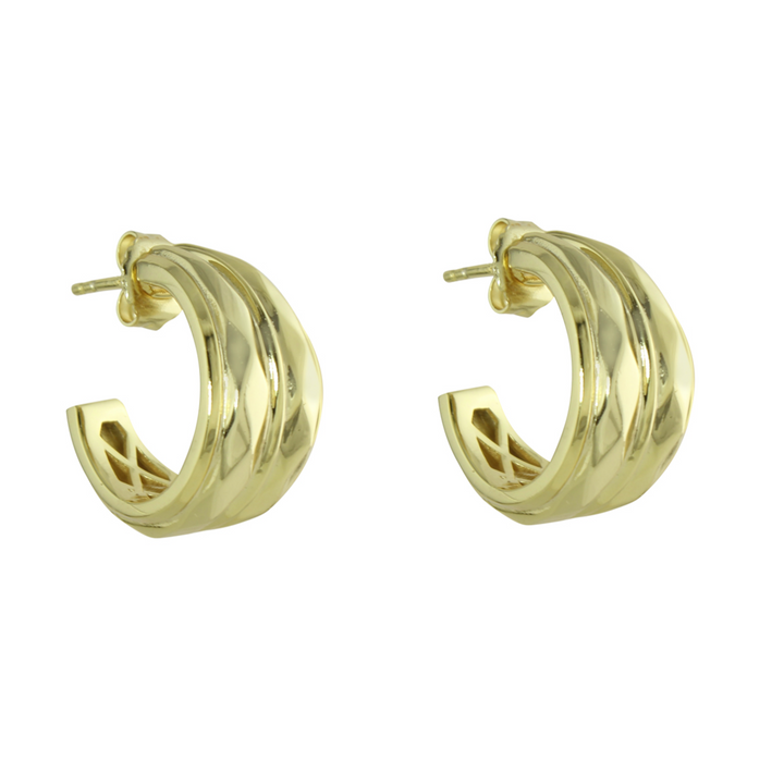 FACETED OPEN HOOPS