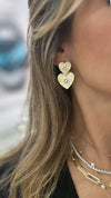 Double fluted heart earrings